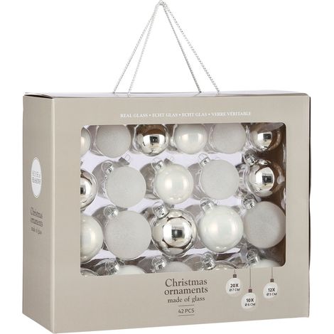 House of Seasons boule de Noël Blanc H7xl7xL7cm (1/3)