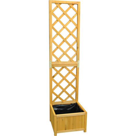 Wooden Garden Planter with Trellis (1/5)