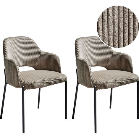 Esszimmerstuhl 2er Set RATON Cord Taupe