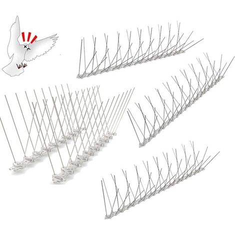 HOXILEELEO - Pic Anti Pigeon Inoxydable, 1M 4 Ranges Pique Anti Pigeon Balcon, Pr-assembl Flexible Pic Anti Oiseaux pour Moineaux Hirondelles Corneilles Chat (1/5)