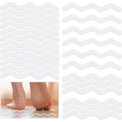 Tiras antideslizantes,pegatinas para ducha,Alfombrillas antideslizantes,Aptas para cuartos de ducha y escaleras,2 x 20 cm,24 piezas (1/5)