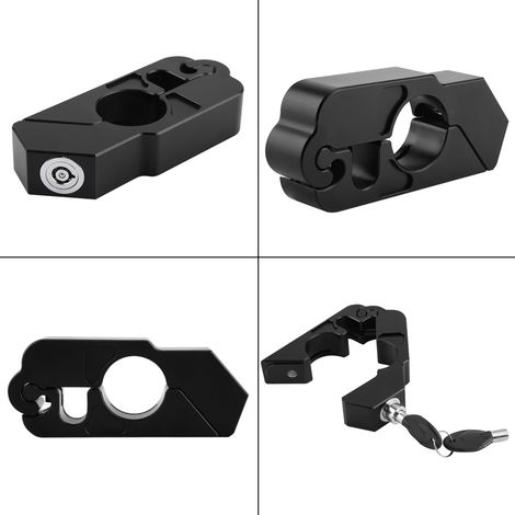 Eosnow Universal CNC Aluminiumlegierung Motorrad Lenker Bremshebelschloss Fahrzeugsicherheit (Schwarz) (1/5)