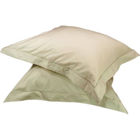 Taies d'oreiller Percale de coton SENSEI - ficelle - 65x65lot2