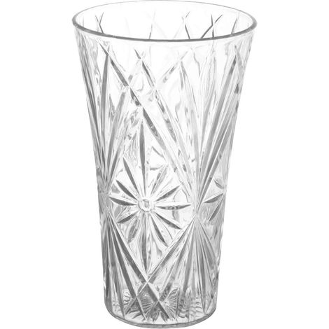 Vase décoratif en Acrylique pour la Maison ou Le Mariage - Plastique incassable - 25,4 cm de Haut, Ouverture de 15,2 cm - Transparent (1/5)
