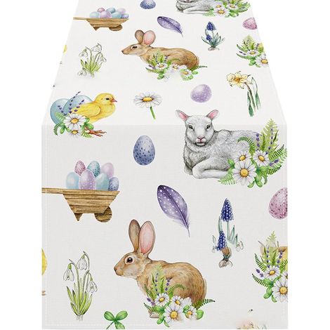 Easter Table Runner 33x183cm – Eggs Spring Decoration Kitchen & Dining (1/4)
