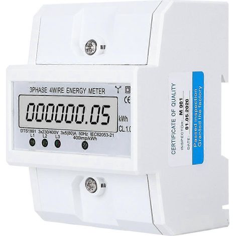 Energiezähler 3-Phasen 4-Leiter LCD-Digitalanzeige DTS1891 Smart Home Elektrisches Messgerät
