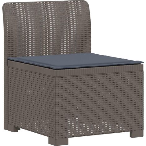 1-Seater Garden Sofa with Cushion Rattan Look PP Light Grey vidaXL (1/5)
