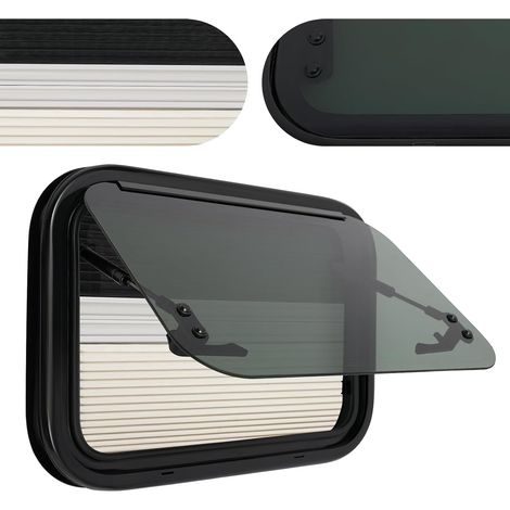 Fenster für Wohnmobile mit Moskitonetz, Seitenfenster, Sonnenschutz, klappbares Seitenfenster. Für Wohnmobile, Wohnwagen und Campingbusse, 500 x 350 mm (1/5)