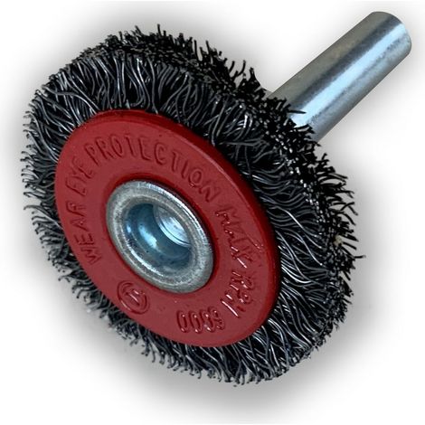Brosse circulaire métallique sur tige Ø 30 mm Fil acier souple - Quantité x 1 - Ø 30 mm - Ep. 8 mm - Acier souple (1/5)