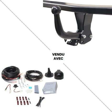 Attelage Volkswagen T-Cross y compris R-Line (03/19-) Col de cygne + faisceau universel 7 broches + boitier électronique (1/4)