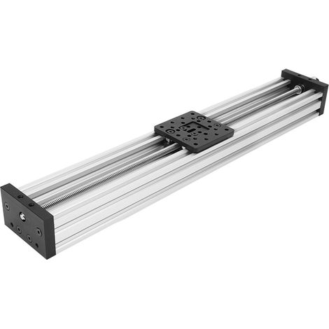 Rail de guidage à vis pour table de travail linéaire, en alliage d'aluminium, pour imprimante 3D et machine de gravure, pas de vis de 2 mm, noir/argent, 500 mm (1/5)