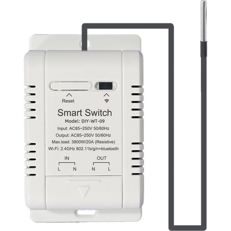 Interrupteur Intelligent WiFi eWeLink 20A 3800W – Contrôle par App, Sonde Température/Humidité, Compatible Alexa/Google, IFTTT (1/5)