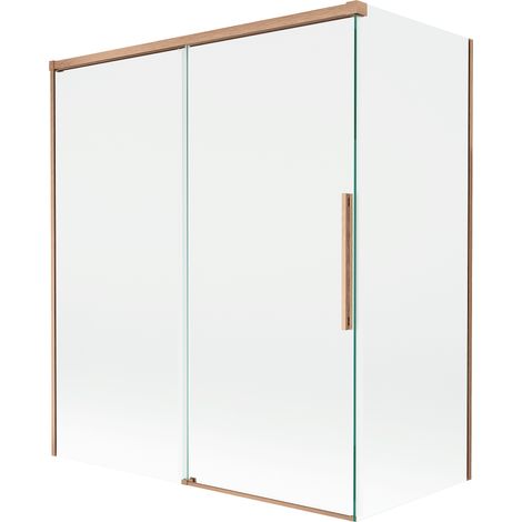 Paroi de baignoire Mexen Rox, 2 volets coulissants 140 + 70 x 150 cm, transparent, cuivre brossé - 8C9-140-070-65-00