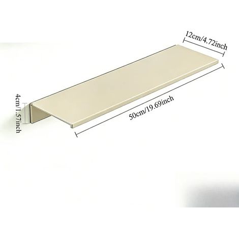 (Jaune crème - 50 cm) Étagère métallique flottante auto-adhésive à fixer au mur, rangement sans perçage pour cuisine, salle de bain, chambre ou rangement pour œuvres d'art (1/5)