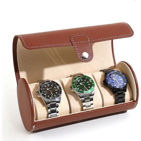 Uhrenbox – Uhrenetui – Uhrenrolle – Uhrenhalter-Schmuckkästchen – Luxus-Uhrenbox – Herausnehmbare Kissen – Uhrenaufbewahrungsbox – Uhrenaufbewahrungsbox für Herren (1/5)