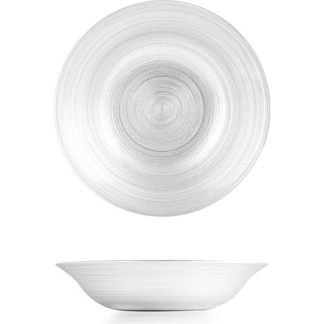 H&h set 6 piatti fondi circle in vetro cm 22,5