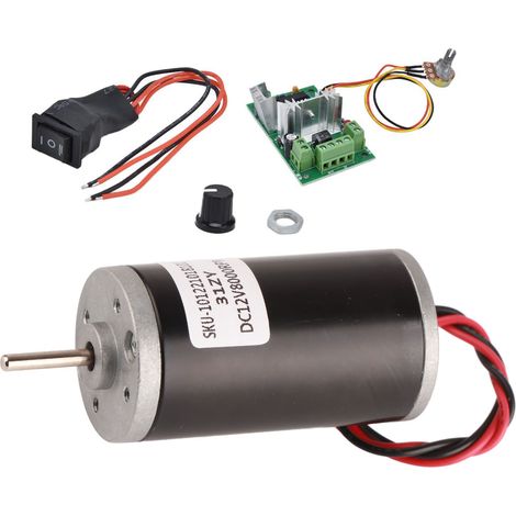 Moteur à aimant permanent CC, faible bruit, mini moteur réversible grande vitesse avant et arrière, adapté aux générateurs DIY, 12V, 8000 tr/min.