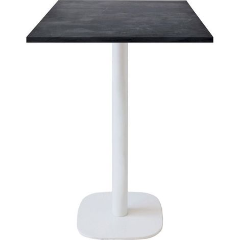 Mange-debout 60 x 60 cm - modèle Round pied blanc ardoise métallisée