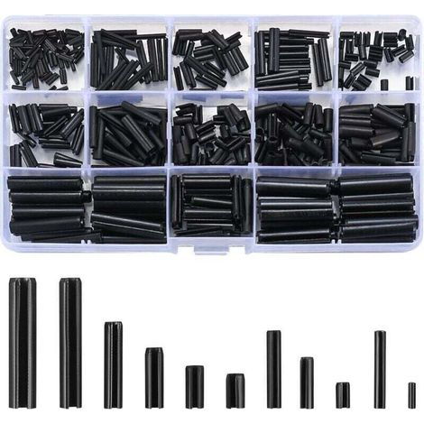 SABIR 390Pièces Assortiment de Goupilles élastiques, Goupilles élastiques de Sûreté en Acier au Manganèse - M1.5/M2/M2.5/M3/M4/M5/M6,de (1/4)