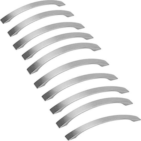 Set mit 10 Küchenschrankgriffen, Küchengriffe aus gebürsteter Aluminiumlegierung, geeignet für Schränke, Schubladen, Kleiderschränke (128 mm Lochabstand) (1/4)