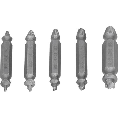 Kit de 5 extracteurs de vis sans tête à double tête pour boulons métalliques, avec boîte en plastique. (1/5)