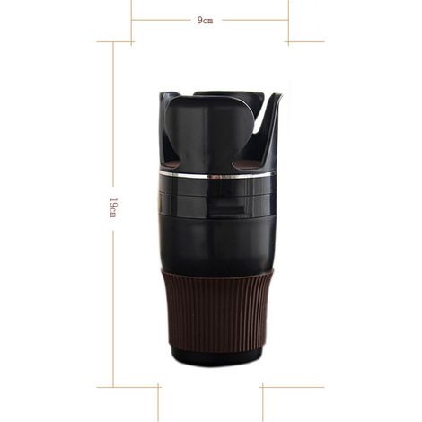 Porte-gobelet voiture rotatif 360° multifonction antiglisse anneau silicone pour clés tasses thé noir (1/4)