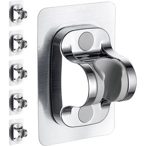SHINEOFI Lot de 6 supports muraux pour douchette, adhésif puissant et réglables multi-angles, en plastique ABS (1/5)