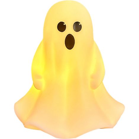 Lampe De Nuit Fantôme - Lampe À Led Miniature Pour Décoration Halloween Noël - Blanc - 8,8 X 4,6 X 6,6 Cm - 1 Pièce (1/5)