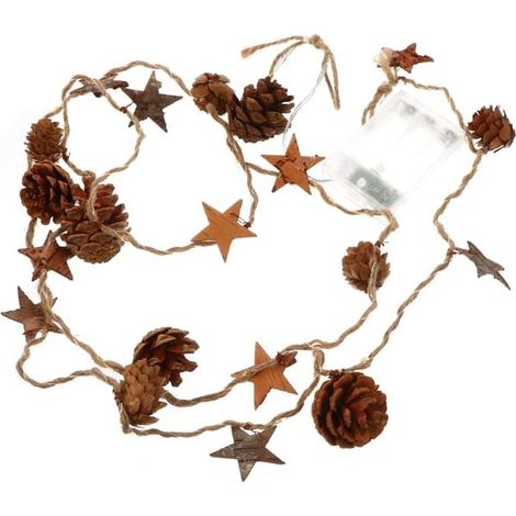 Guirlande lumineuse avec pommes de pin, guirlande de Noël avec lumières, guirlande lumineuse LED pour sapin de Noël, jardin, décoration intérieure (1/5)