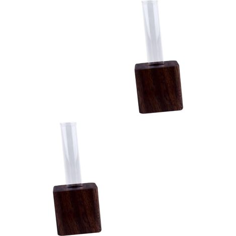2pièces Vase à Fleurs Verre avec Support Test Tube Décoratif pour Fleurs Fraîches Et Séchées pour Décoration De Table Et Original (1/5)