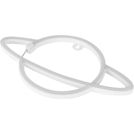 Lumière nocturne néon planète en latex, lampe décorative pour chambre, bar, Noël, mariage, anniversaire, USB + boîtier piles (BZ2590-W) sans piles, intérieur jaune, extérieur bleu (1/5)