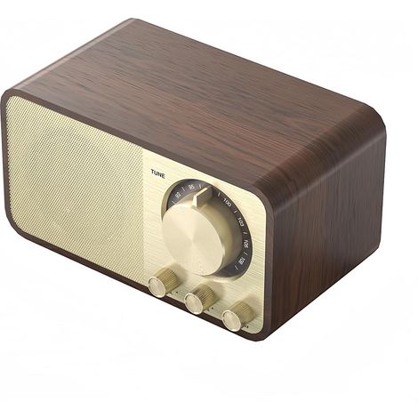 Vintage tragbares Bluetooth-Radio mit AUX/USB-Anschluss und 5-Watt-Lautsprecher für Küche, Schlafzimmer, Büro