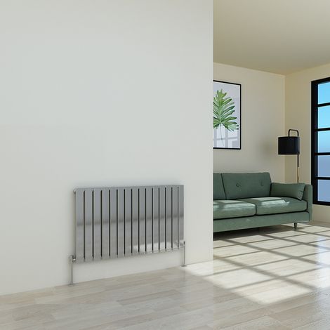 Warmehaus Chrome Radiator Flat Panel Horizontal Single 600x1020mm (1/3)