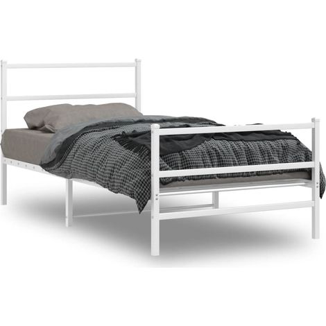 Maison Exclusive - Giroletto con Testiera e Pediera Metallo Bianco 107x203 cm (1/5)