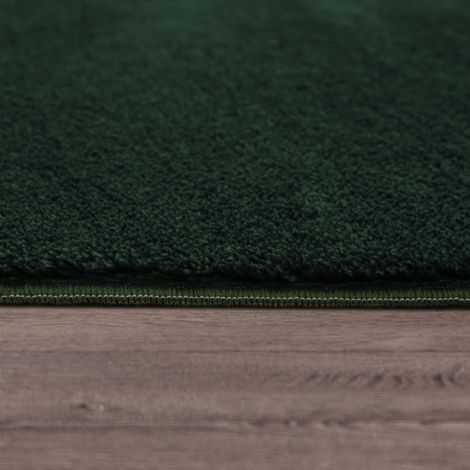 Tapis de salon à poils courts, uni, design moderne, lavable 80 cm x 80 cm x 14 mm, Rond, Vert (1/5)