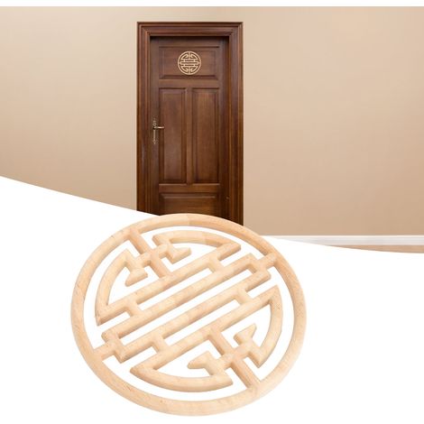 Applique décorative en bois sculpté de style chinois vintage pour meubles, portes d'armoires et autres objets de décoration intérieure. (1/5)