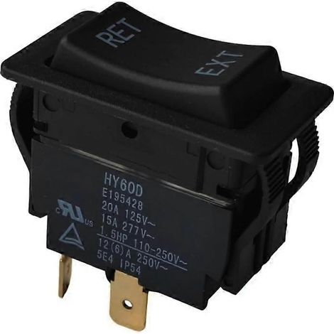 Interrupteur à bascule HY60D, réarmement automatique RET-EXT, commande d'inversion bidirectionnelle du moteur 20 A 125 V CA 12 (6) A 250 V CA (1/5)