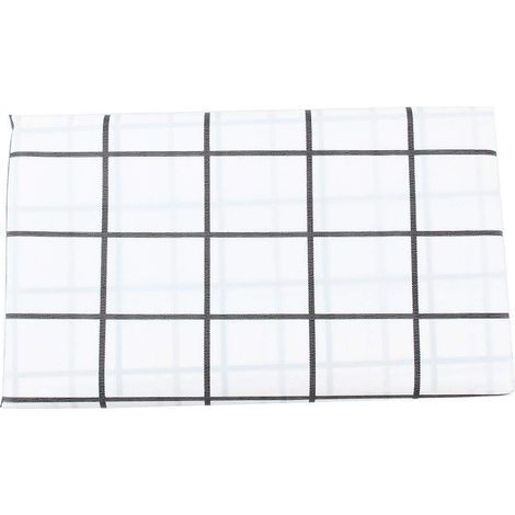 Nappe de table en PVC résistant à l'huile pour salle à manger ou cuisine Motif carreaux Noir/blanc. (1/5)