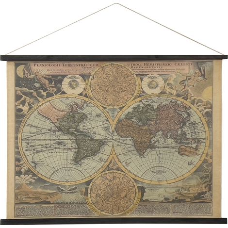 Signes Grimalt Toile enroulable Carte du Monde Rectangulaire Gris Images 75x100x2cm