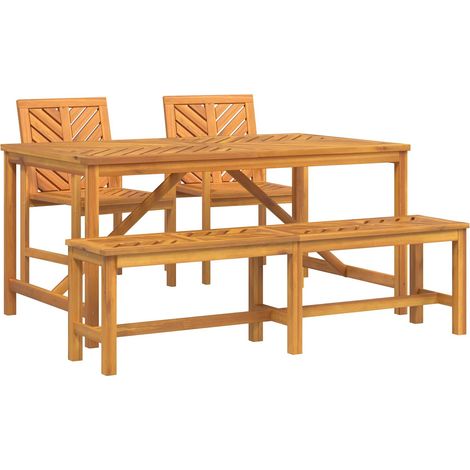Maison Exclusive - Garten Essgruppe 4 pcs Braun Massivholz Akazie