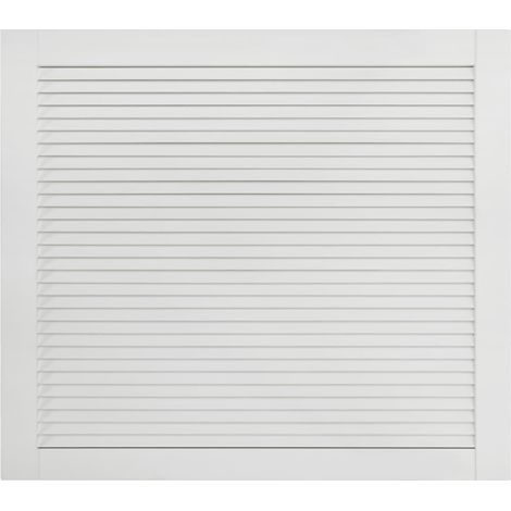 Bois de pin massif porte à persiennes porte d'armoire porte d'etagères revêtement pour placard penderie garde-robe paravent blanc 39,5 x 49,4 cm
