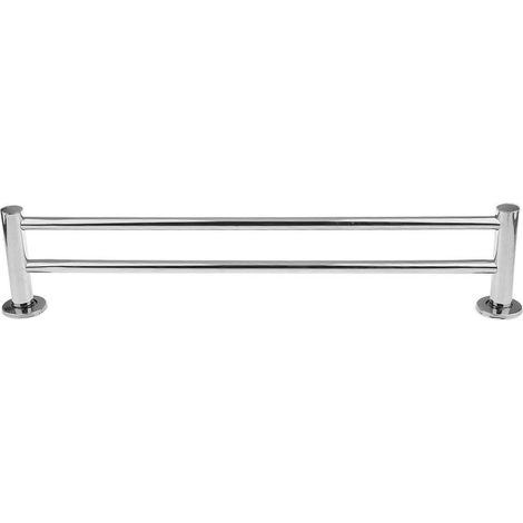 Porte-serviettes mural double en acier inoxyda 60 cm, simple ou double (1/5)