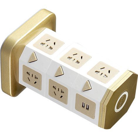 (Asie du Sud-Est exclusif) Multiprise verticale cubique avec charge sans fil USB, bloc de prises multiples norme australienne 220V, fonction induction, 3 étages, câble 1,8 m (1/5)