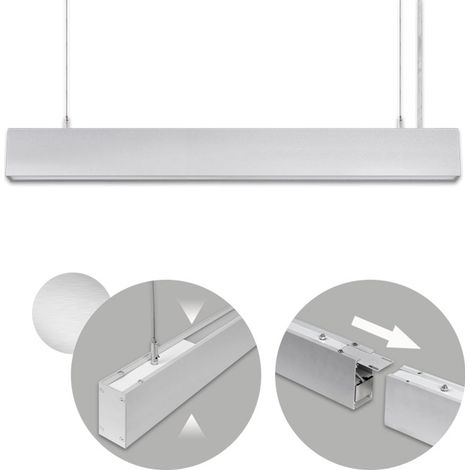 Barra a sospensione linex b2 120cm 1x40w led+1x16w led 3200lm 3000k 110° l.118xw.4xh.reg.cm alluminio