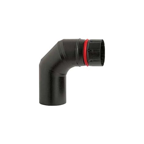 GOMITO 90  ° PORCELLANATO PER STUFE A PELLET NERO OPACO ALA PELLET ECO   EE ¸ mm.100    ALA