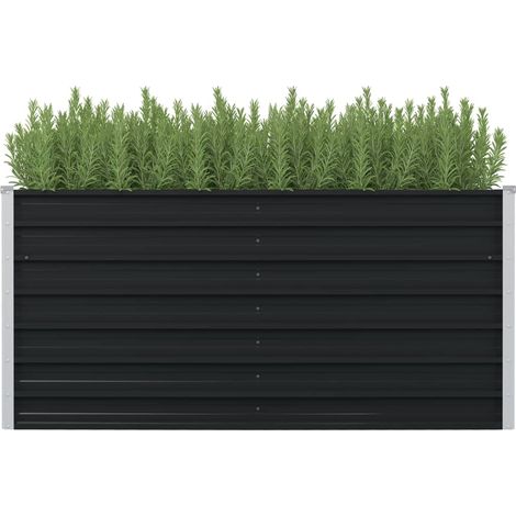 Jardinière surélevée Anthracite 160x80x77 cm Acier galvanisé (1/5)