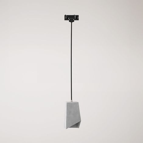 Creative Cables - Suspension sur rail avec abat-jour en béton Prisma - Ampoule incluse