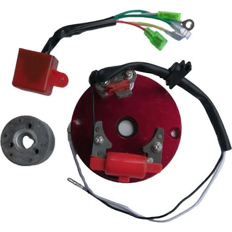 Kit de bobina de encendido universal para moto, rotor magnético y estator, compatible con motos todo terreno y quads de 50cc, 70cc, 90cc y 150cc. (1/5)