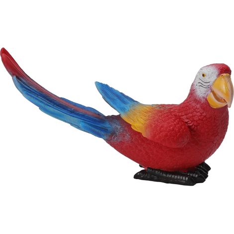 Sculpture de perroquet, ornement, étanche, réaliste, en résine synthétique, statue d'oiseau décorative pour jardin, cour, balcon, ara rouge à gauche (1/5)