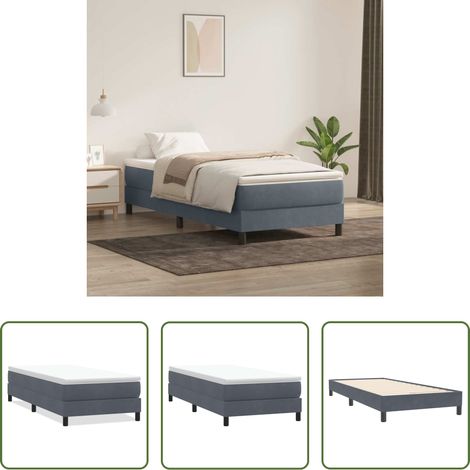vidaXL Matelas - Sommier à lattes de lit sans matelas gris foncé 100x220cm (1/5)